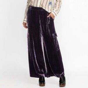 Johnny Was Jade Zatima Velvet Cargo Women XS‎ Purple Indie Designer Goth Boho